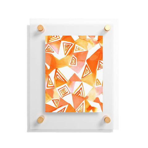 Amy Sia Geo Triangle Orange Floating Acrylic Print