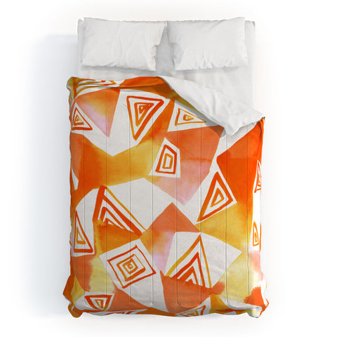 Amy Sia Geo Triangle Orange Comforter