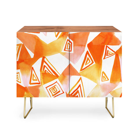 Amy Sia Geo Triangle Orange Credenza