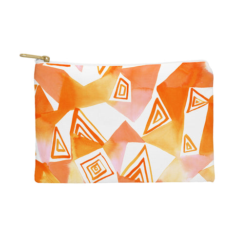Amy Sia Geo Triangle Orange Pouch