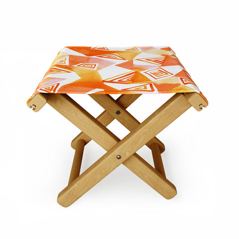 Amy Sia Geo Triangle Orange Folding Stool