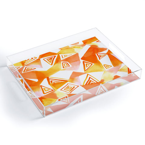 Amy Sia Geo Triangle Orange Acrylic Tray