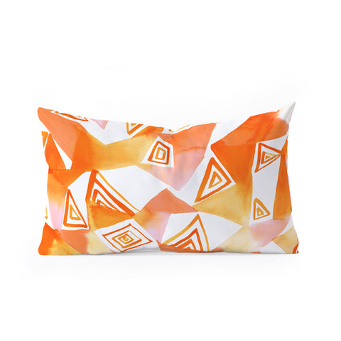 Amy Sia Geo Triangle Orange Oblong Throw Pillow