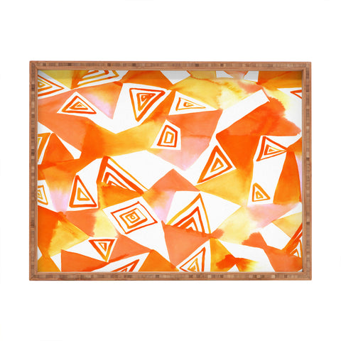 Amy Sia Geo Triangle Orange Rectangular Tray