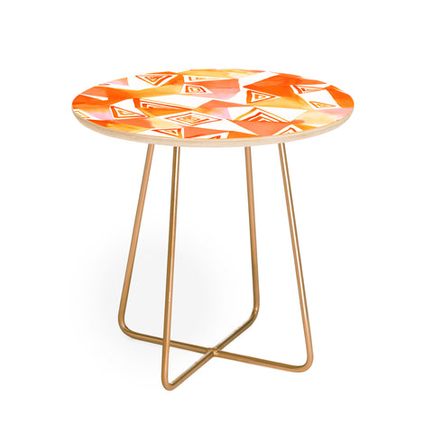 Amy Sia Geo Triangle Orange Round Side Table