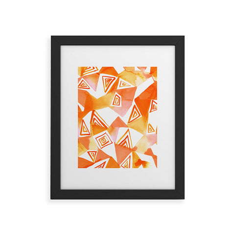 Amy Sia Geo Triangle Orange Framed Art Print