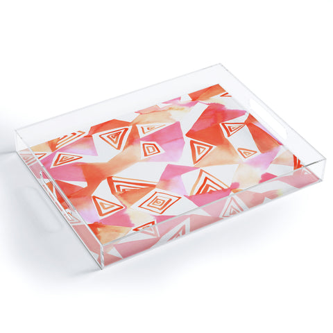 Amy Sia Geo Triangle Peach Acrylic Tray