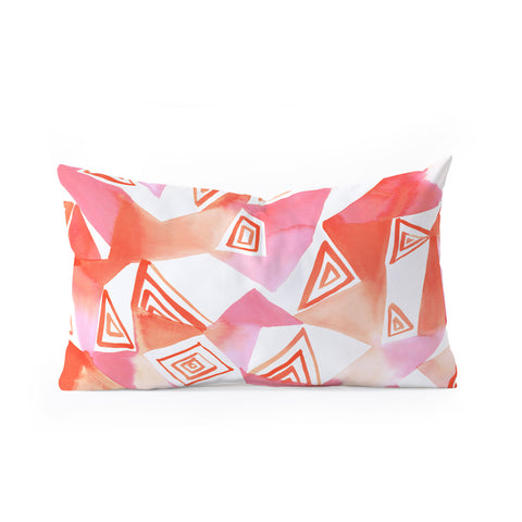 Amy Sia Geo Triangle Peach Oblong Throw Pillow