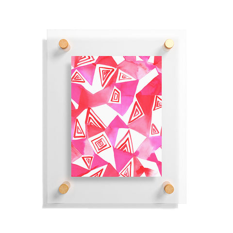 Amy Sia Geo Triangle Pink Floating Acrylic Print