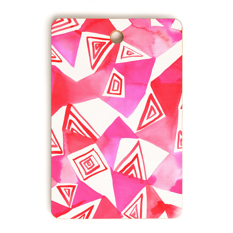 Amy Sia Geo Triangle Pink Cutting Board Rectangle