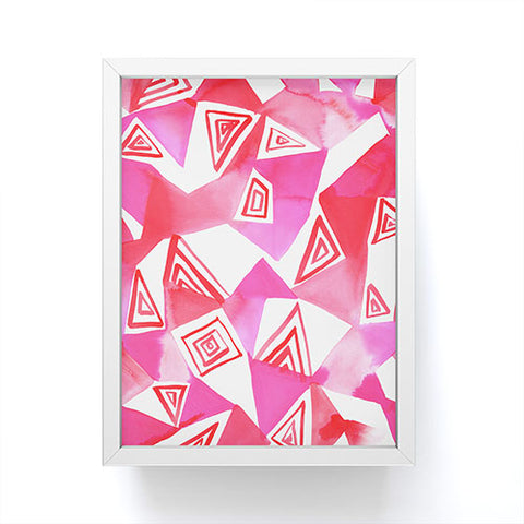 Amy Sia Geo Triangle Pink Framed Mini Art Print