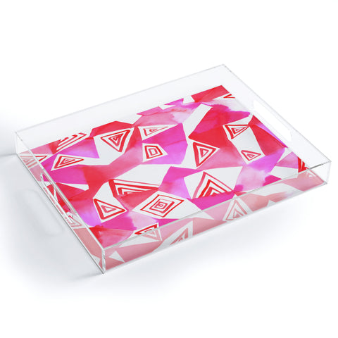 Amy Sia Geo Triangle Pink Acrylic Tray