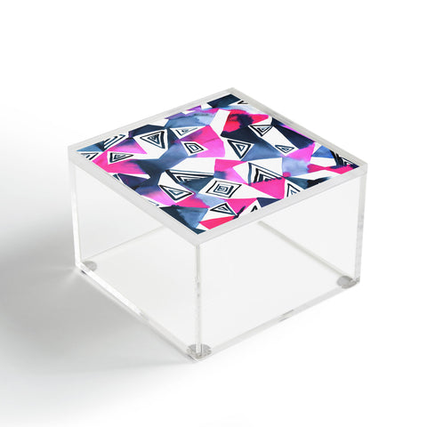 Amy Sia Geo Triangle Pink Navy Acrylic Box