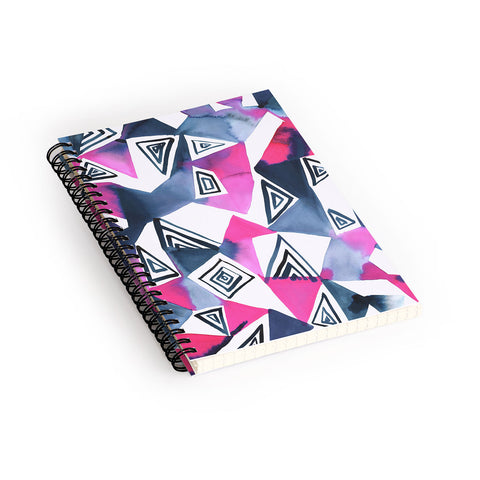Amy Sia Geo Triangle Pink Navy Spiral Notebook