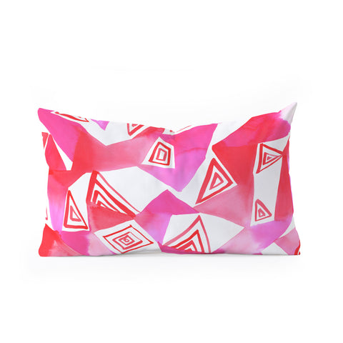 Amy Sia Geo Triangle Pink Oblong Throw Pillow