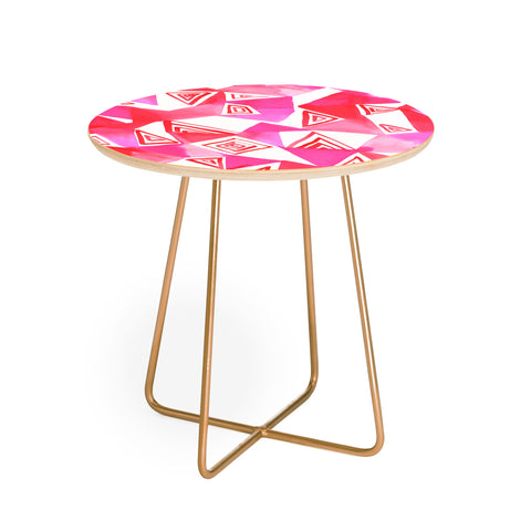 Amy Sia Geo Triangle Pink Round Side Table
