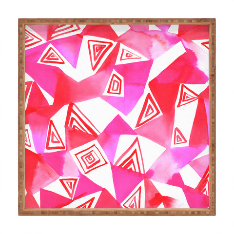 Amy Sia Geo Triangle Pink Square Tray