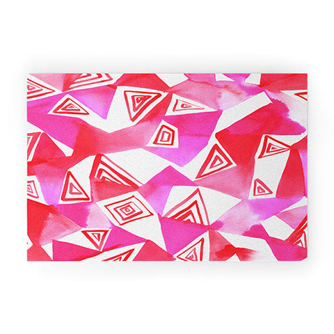 Amy Sia Geo Triangle Pink Welcome Mat