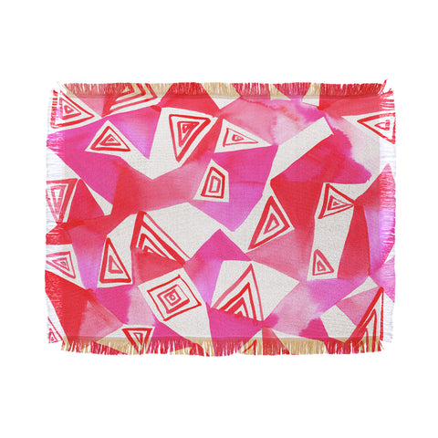 Amy Sia Geo Triangle Pink Throw Blanket