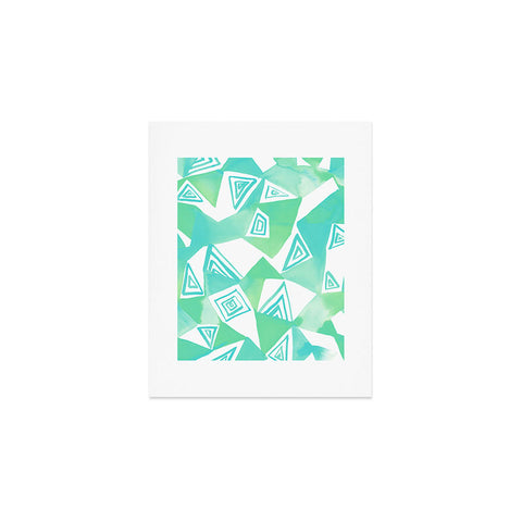 Amy Sia Geo Triangle Sea Green Art Print