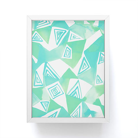 Amy Sia Geo Triangle Sea Green Framed Mini Art Print