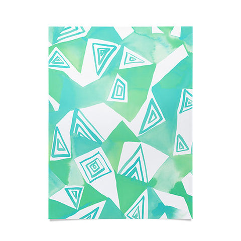 Amy Sia Geo Triangle Sea Green Poster