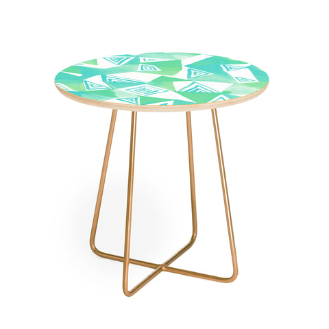 Amy Sia Geo Triangle Sea Green Round Side Table