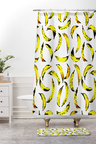 Amy Sia Go Bananas Shower Curtain And Mat