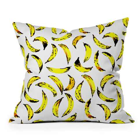 Amy Sia Go Bananas Throw Pillow