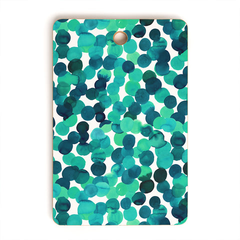 Amy Sia Gracie Spot Aqua Cutting Board Rectangle