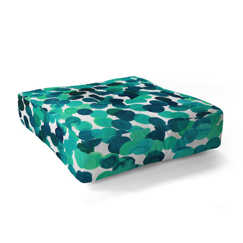 Amy Sia Gracie Spot Aqua Floor Pillow Square