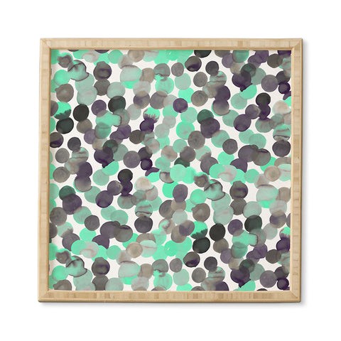 Amy Sia Gracie Spot Aqua Grey Framed Wall Art