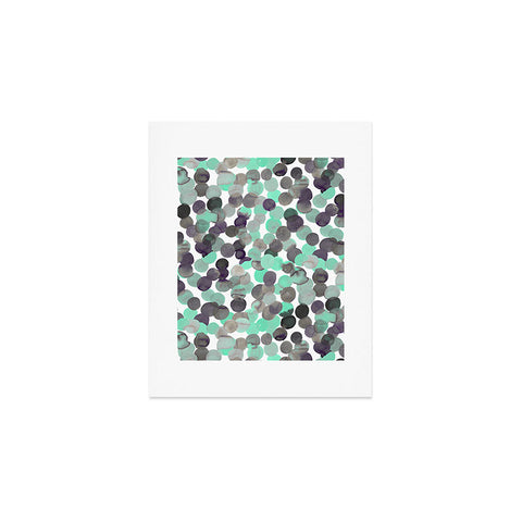 Amy Sia Gracie Spot Aqua Grey Art Print