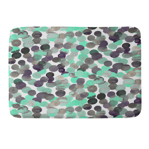 Amy Sia Gracie Spot Aqua Grey Memory Foam Bath Mat