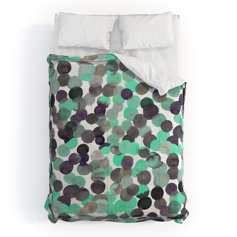 Amy Sia Gracie Spot Aqua Grey Comforter