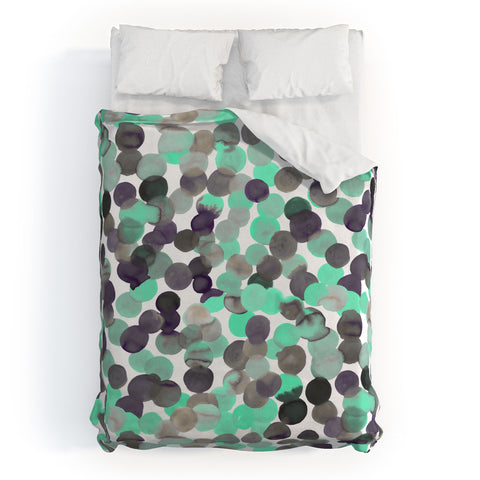 Amy Sia Gracie Spot Aqua Grey Duvet Cover