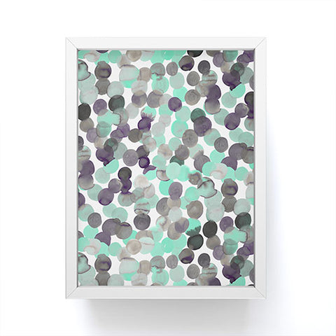 Amy Sia Gracie Spot Aqua Grey Framed Mini Art Print
