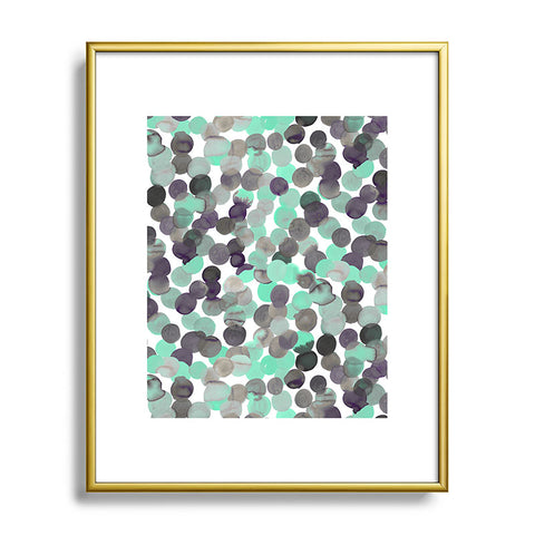Amy Sia Gracie Spot Aqua Grey Metal Framed Art Print