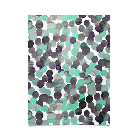 Amy Sia Gracie Spot Aqua Grey Poster