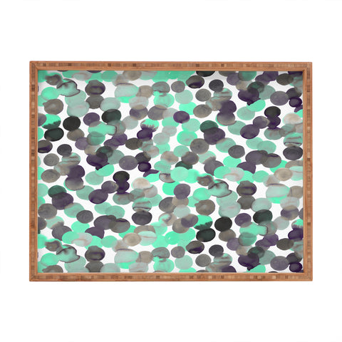 Amy Sia Gracie Spot Aqua Grey Rectangular Tray
