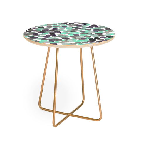 Amy Sia Gracie Spot Aqua Grey Round Side Table