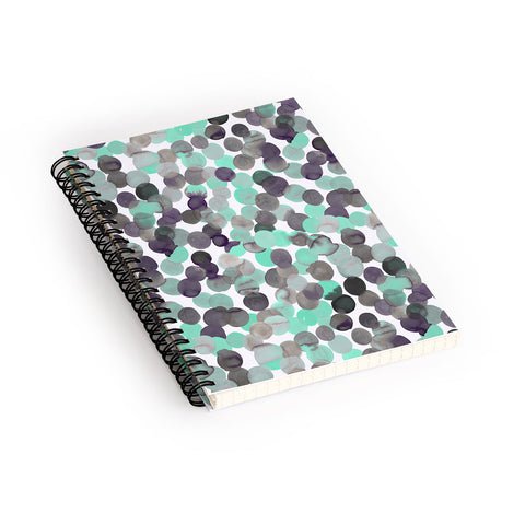 Amy Sia Gracie Spot Aqua Grey Spiral Notebook