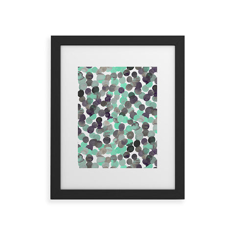 Amy Sia Gracie Spot Aqua Grey Framed Art Print