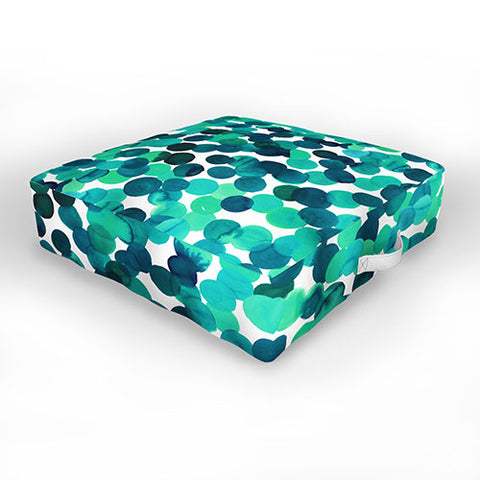 Amy Sia Gracie Spot Aqua Outdoor Floor Cushion