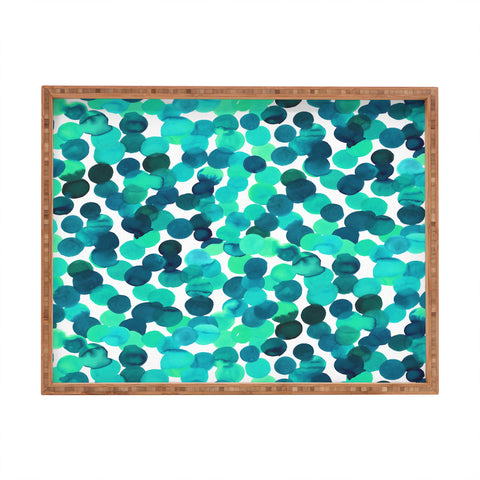 Amy Sia Gracie Spot Aqua Rectangular Tray