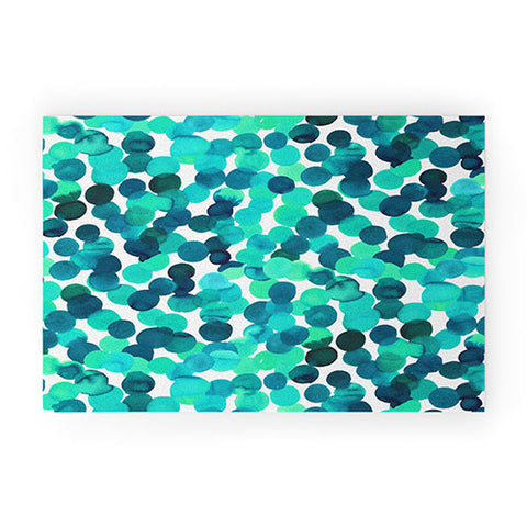 Amy Sia Gracie Spot Aqua Welcome Mat