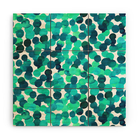 Amy Sia Gracie Spot Aqua Wood Wall Mural