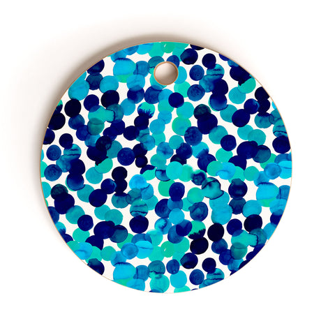 Amy Sia Gracie Spot Blue Cutting Board Round