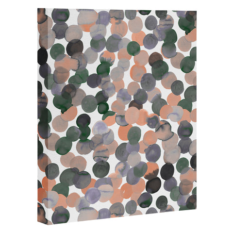 Amy Sia Gracie Spot Peach Grey Art Canvas
