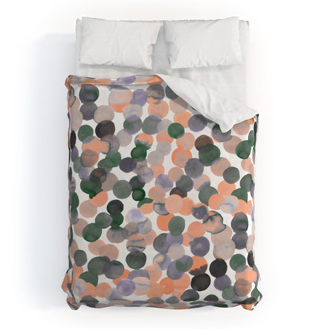 Amy Sia Gracie Spot Peach Grey Duvet Cover